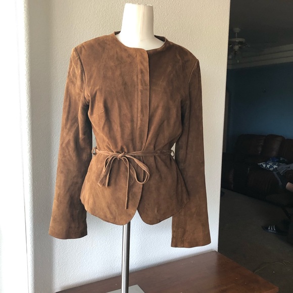 Express Jackets & Blazers - Express suede jacket Y2K tie waist